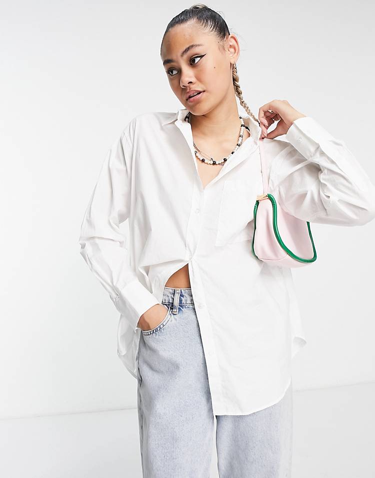 Weekday Perfect poplin shirt in white